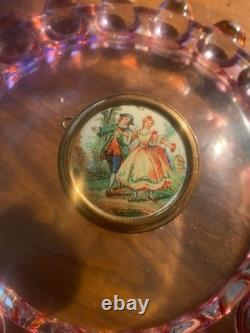 Vtg REUGE Swiss Music Box Pendant Necklace Plays Somewhere My Love Romanti