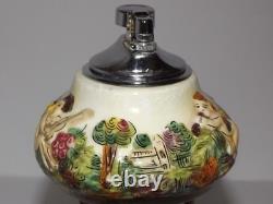 Vtg Reuge Dancing Couple Ballerina Automation Music Box With Lighter Tabletop