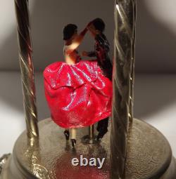Vtg Reuge Dancing Couple Ballerina Automation Music Box With Lighter Tabletop