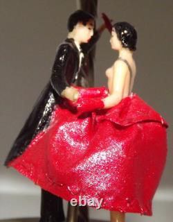 Vtg Reuge Dancing Couple Ballerina Automation Music Box With Lighter Tabletop