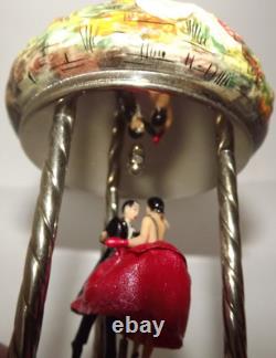 Vtg Reuge Dancing Couple Ballerina Automation Music Box With Lighter Tabletop