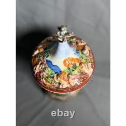 Vtg Reuge Italian Capodimonte Style Cherub Carousel Music Box Hand Painted