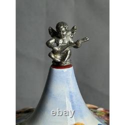 Vtg Reuge Italian Capodimonte Style Cherub Carousel Music Box Hand Painted