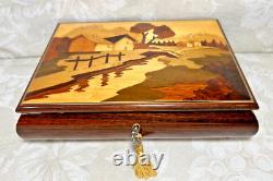 Vtg Reuge Marquetry Music/Jewelry Box Edelweiss Song from the Sound of Music