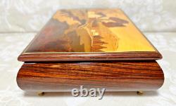 Vtg Reuge Marquetry Music/Jewelry Box Edelweiss Song from the Sound of Music