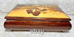 Vtg Reuge Marquetry Music/Jewelry Box Edelweiss Song from the Sound of Music