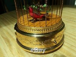 Vtg Reuge Singing Bird In Cage Automaton Music Box Clock Near Mint! As Found