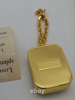 Vtg Reuge Swiss Gold Keychain Mini Music Box Love is a Many Splendoured Thing