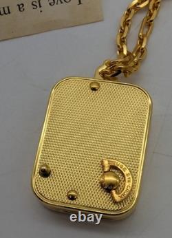 Vtg Reuge Swiss Gold Keychain Mini Music Box Love is a Many Splendoured Thing