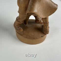 Vtg Reuge Swiss Wooden Music Box Hand Carved Dancing Boy & Girl-Plays Edelweiss