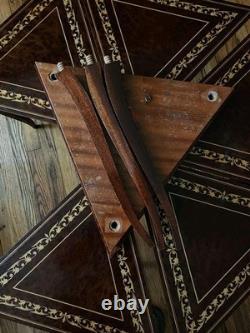 Vtg Set Of 6 Triangle Mahogany Coffee Table WithReuge music Box Italy