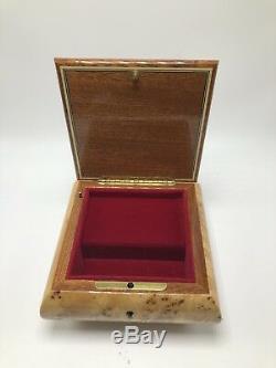 Vtg Sorrento Inlaid Reuge Swiss Music Box Plays Tomorrow Annie Made in Italy