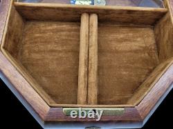 Vtg Sorrento Reuge Musical Jewelry Box Marquetry Wooden Inlay Works Evergreen
