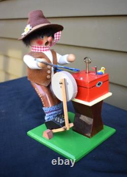 Vtg Steinbach Volkskunst Smoker Music Box The Scissors Grinder 10 S816 Reuge