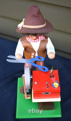 Vtg Steinbach Volkskunst Smoker Music Box The Scissors Grinder 10 S816 Reuge