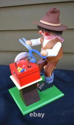 Vtg Steinbach Volkskunst Smoker Music Box The Scissors Grinder 10 S816 Reuge