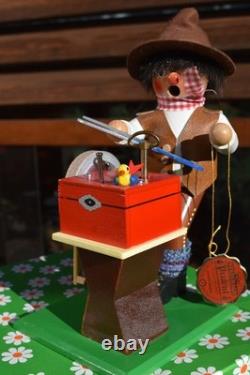 Vtg Steinbach Volkskunst Smoker Music Box The Scissors Grinder 10 S816 Reuge