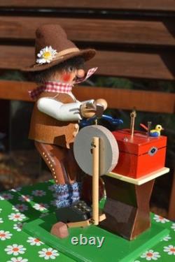 Vtg Steinbach Volkskunst Smoker Music Box The Scissors Grinder 10 S816 Reuge