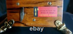 Vtg Swiss Reuge Crystal Clear Glass Music Box Dolphin Legs Beveled Switzerland