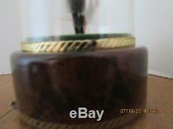 Vtg. Swiss Reuge Dome Music Box Dancing Bride & Groom Plays The Wedding March
