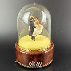 Vtg Swiss Reuge Waltz Dancing Spinning Wedding Couple Dome Music Box WORKS