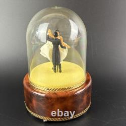Vtg Swiss Reuge Waltz Dancing Spinning Wedding Couple Dome Music Box WORKS