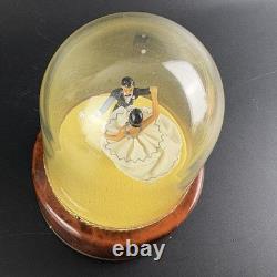 Vtg Swiss Reuge Waltz Dancing Spinning Wedding Couple Dome Music Box WORKS