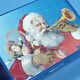 Vtg Swiss Wood Carved MUSIC BOX SILENT NIGHT Santa Horn Toys Reuge Brienz