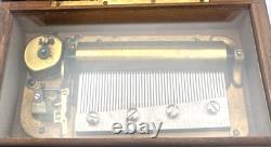 Vtg. Thorens Pre Reuge Wooden Music Box 50 Key 3 Songs AL350 Switzerland Works