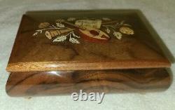 Wooden Jewelry/Music Box Inlaid with Musical Instruments made in Italy