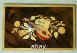 Wooden Jewelry/Music Box Inlaid with Musical Instruments made in Italy New