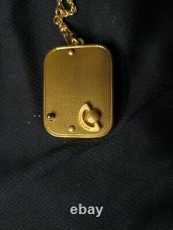 Working Vintage Reuge Swiss Musical Movement Gold Pendant